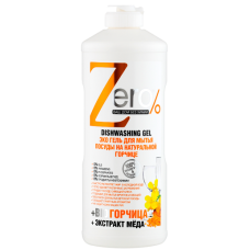 ZERO Гель для мытья посуды на натуральной горчице+экстракт мёда, 500 мл